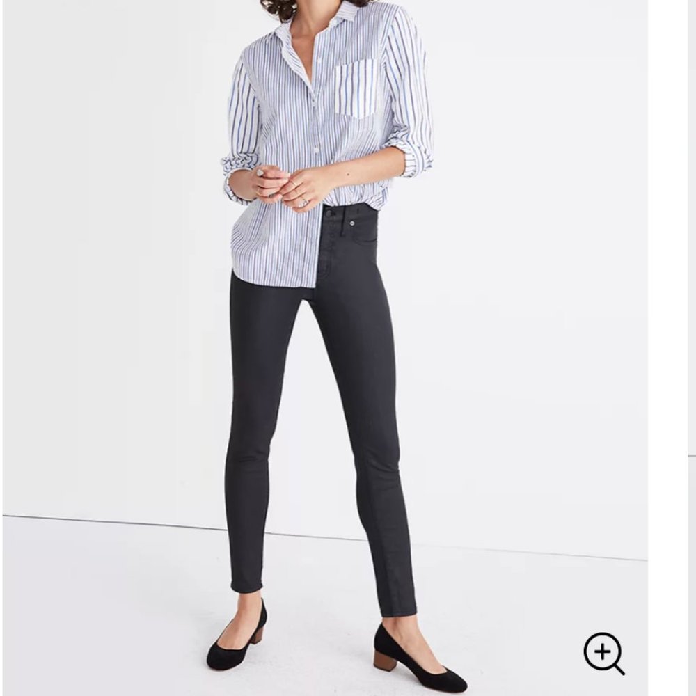 9" High-Rise Skinny Jeans: Coated Edition Size 28